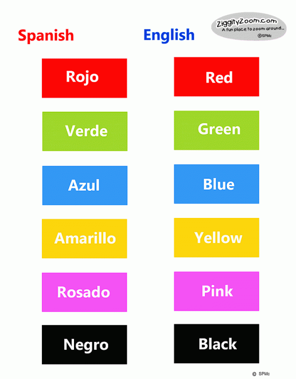 spanish and english worksheet