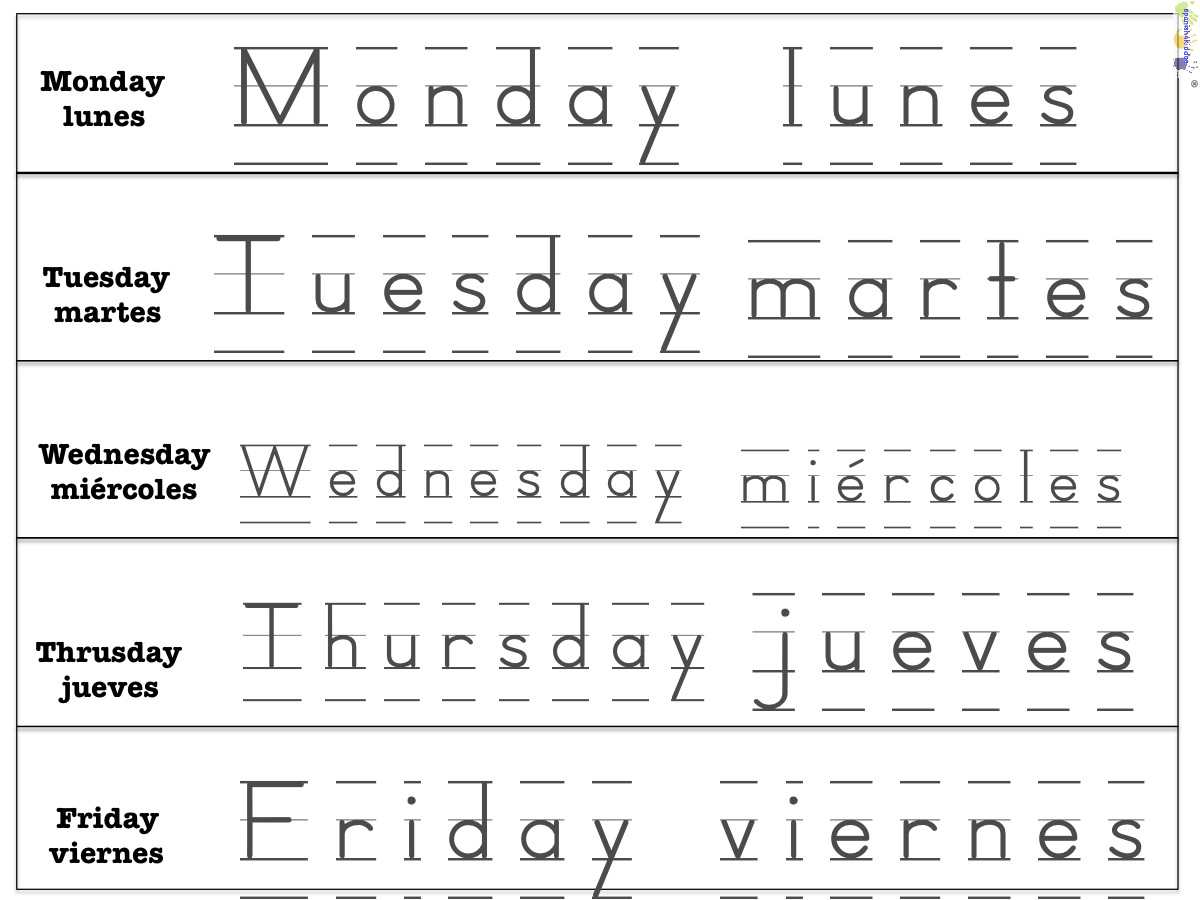 days-of-the-week-in-spanish-spanish4kiddos-educational-resources-worksheets-library for Free Printable Elementary Spanish Worksheets Days of the week in Spanish - Spanish4Kiddos Educational Resources - Worksheets Library for Free Printable Elementary Spanish Worksheets
