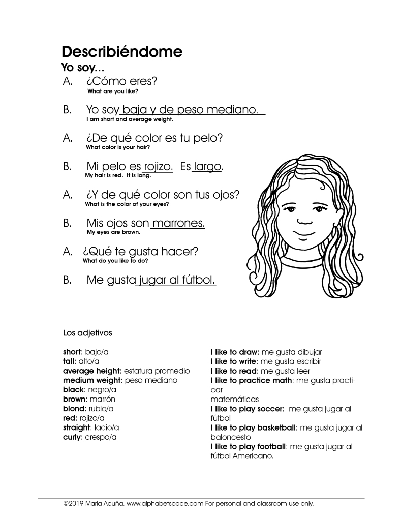 spanish conversations worksheet