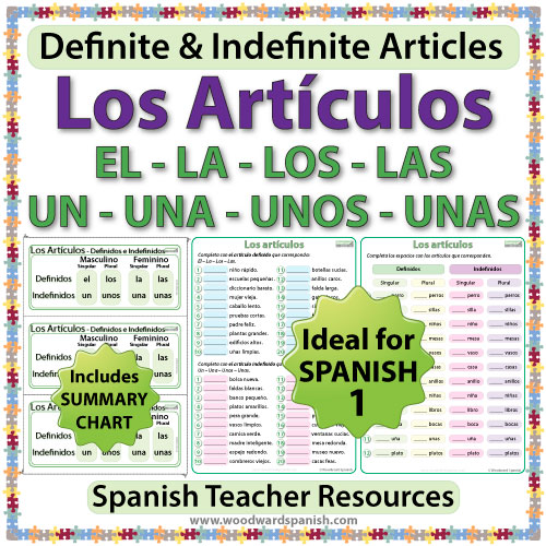 spanish definite articles worksheet