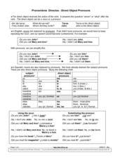 spanish direct object pronoun worksheet