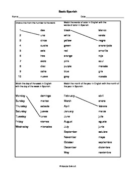 Spanish to english worksheets worksheets library