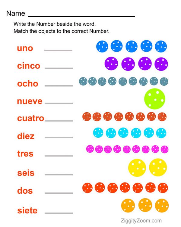 Spanish Worksheets -