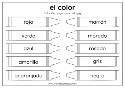 Spanish Worksheets - Worksheet Digital