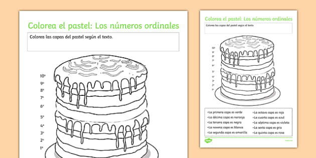 spanish ordinal numbers worksheet