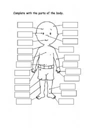 spanish parts of the body worksheet