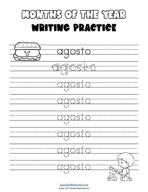 SPANISH Months of the Year Worksheets -Worksheets Library