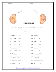 Spanish Worksheets