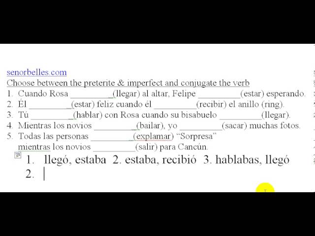 Spanish Quiz: Preterite vs. Imperfect