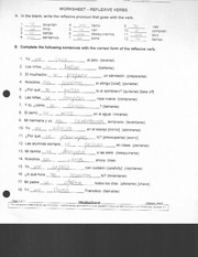 spanish reflexive verb worksheet