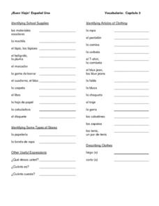 spanish review worksheet