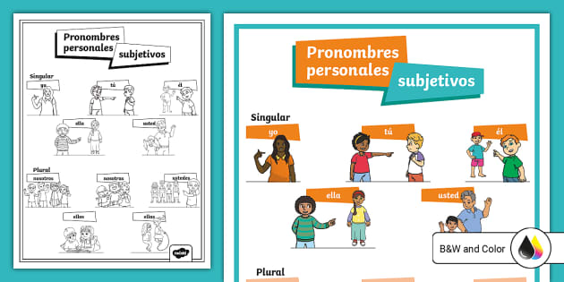 spanish subject pronoun worksheet