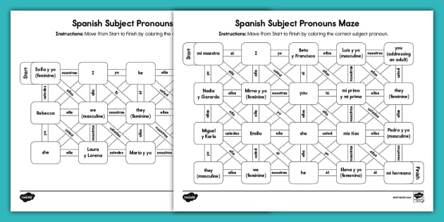 spanish subject pronouns practice worksheet