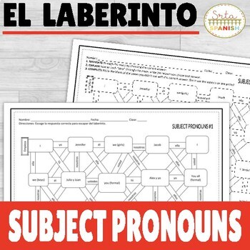 spanish subject pronouns practice worksheet