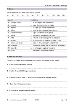 spanish to english translation worksheet