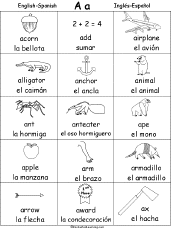 spanish to english worksheet for beginners
