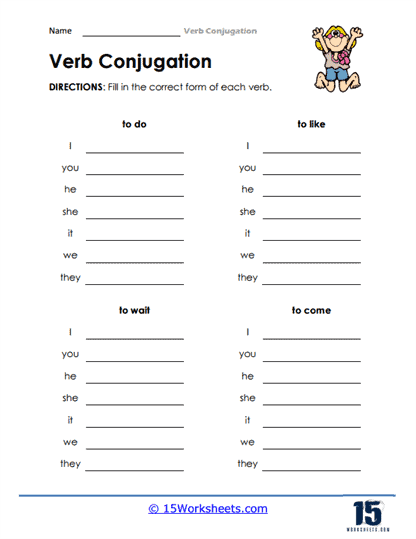Verb Conjugation Worksheets - 15 Worksheets Library