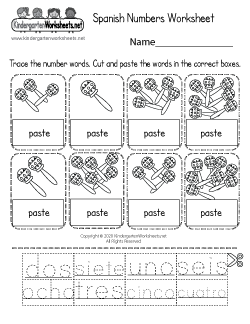 Spanish Worksheets for Kindergarten (Free Printables)