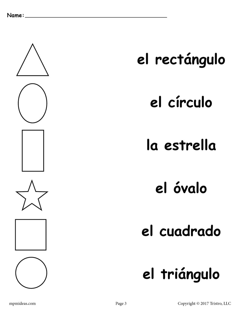 spanish worksheet for preschoolers