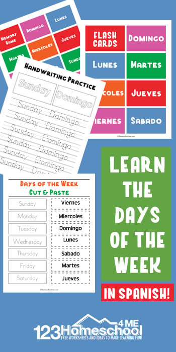 FREE Spanish Days of the Week Worksheets