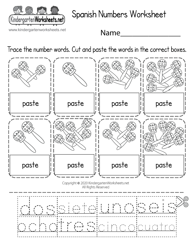 spanish worksheet free printable
