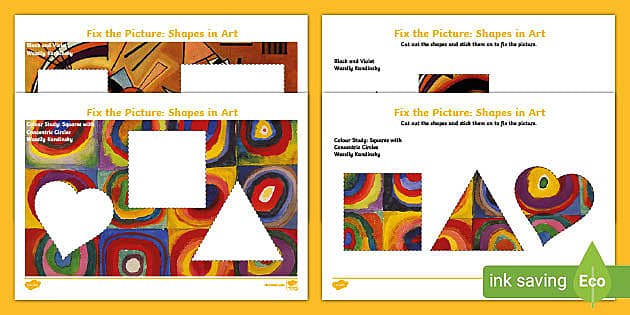 ? Fix the Picture: Finding Shapes in Art Worksheet