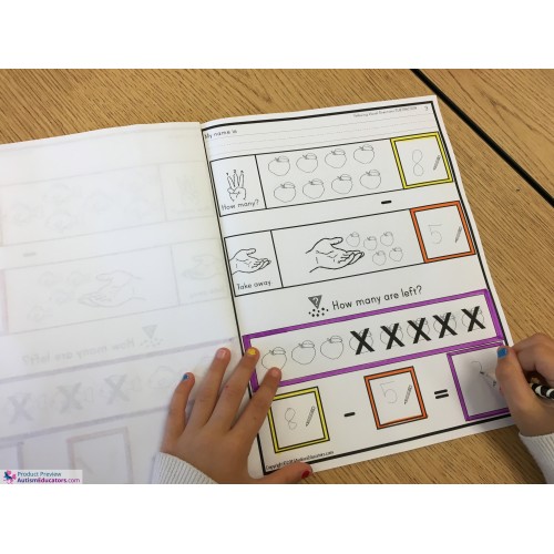 SUBTRACTION Worksheets FROM 20 Following Visual Directions for ...