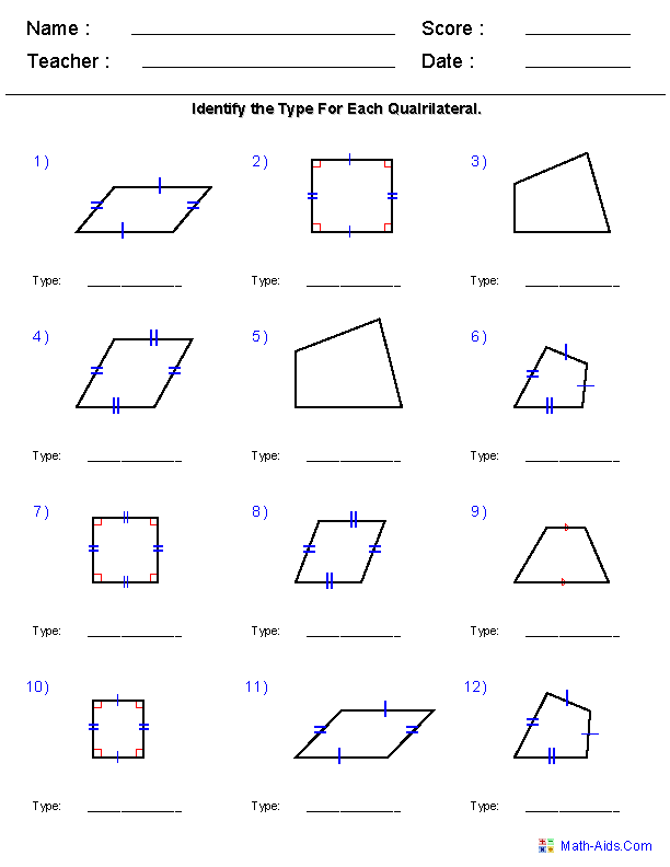 Geometry Worksheets | Polygons Worksheets