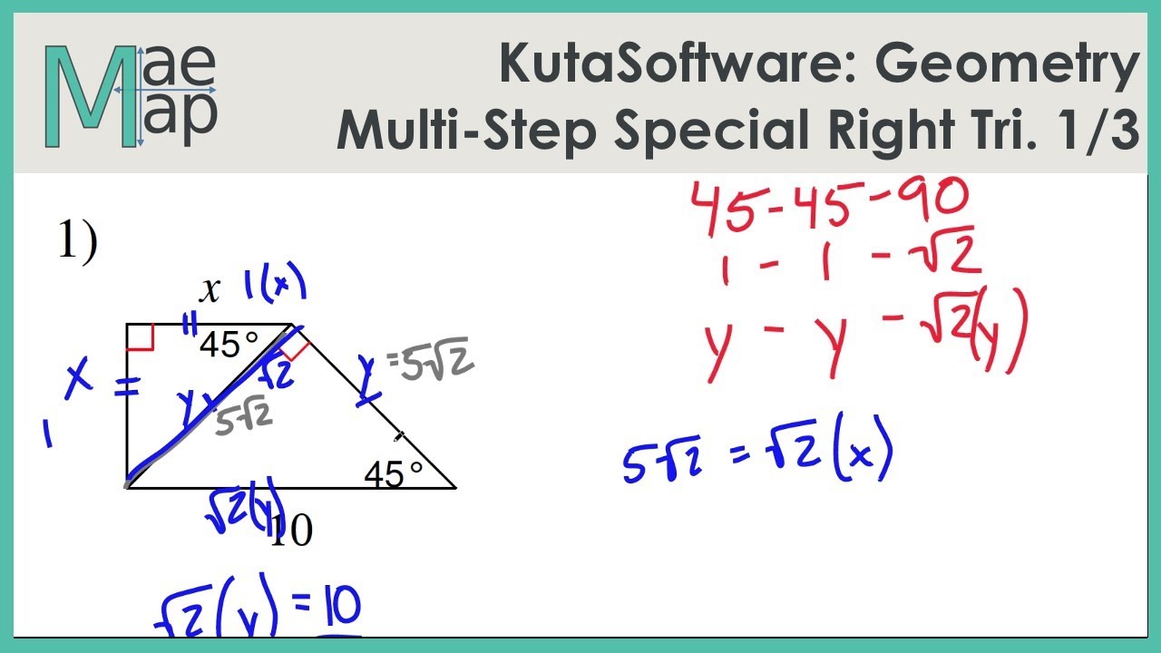 special right triangle worksheet answers