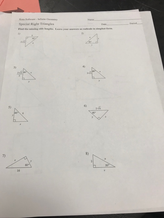 Solved Kuta Software- Infinite Geometry Special Right | Chegg.com