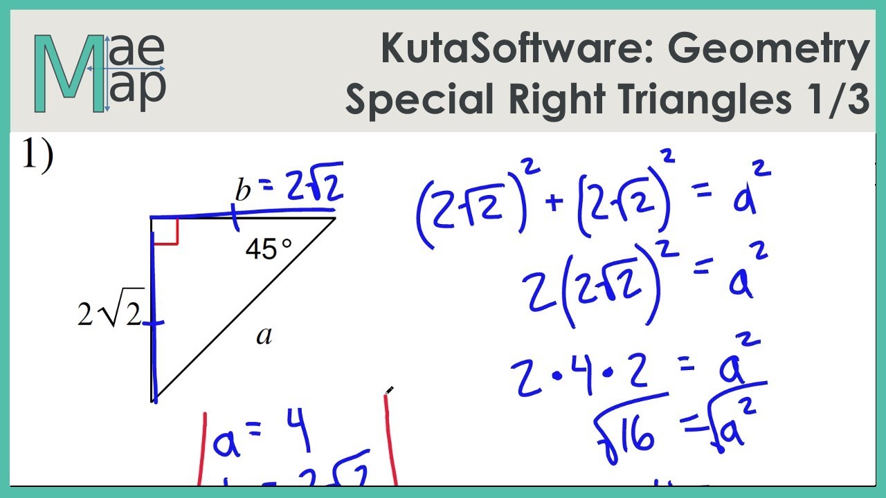 Geometry 7.2 Special Right Triangles - YouTube