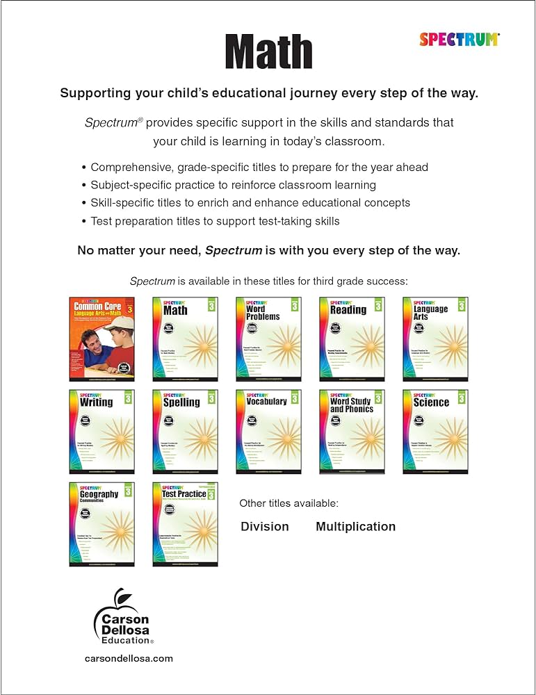Spectrum Math Workbook Grade 3 : Spectrum: Amazon.de: Books