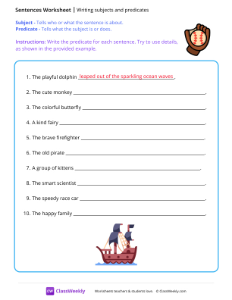 Printable Parts of Speech Worksheets | ClassWeekly