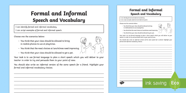 Formal And Informal Speech And Vocabulary Application, 60% OFF