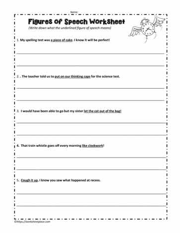 Figures of Speech -4- Worksheets