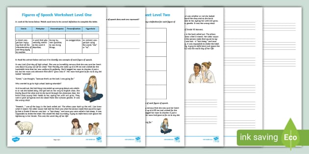 Figures of Speech Worksheet (teacher made) - Twinkl