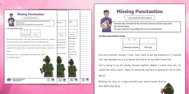 Speech Marks - Worksheet (Lehrer gemacht) - Twinkl