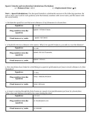 Diana Nunez-Avila - Speed Velocity Acceleration Worksheet Blank ...