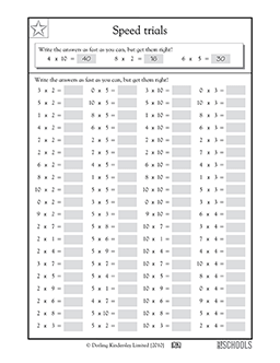 Speed trials | 3rd grade Math Worksheet | GreatSchools