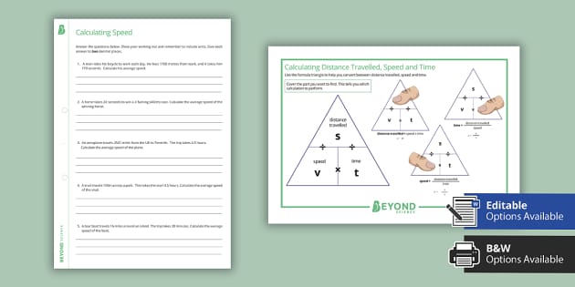 speed worksheet