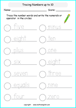 Grade 1 writing number words up to 20 math school worksheets for ...