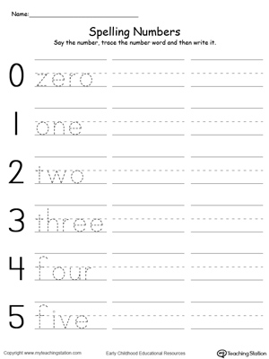 FREE* Tracing and Writing Number Words 0-5 | MyTeachingStation.com