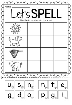 Phonics Printable Worksheet Bundle - Beginning Sounds and Early ...