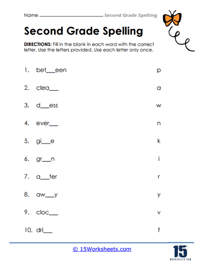 2nd Grade Spelling Words Worksheets - 15 Worksheets Library
