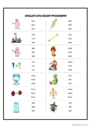 1,109 Spelling English ESL worksheets pdf &  doc