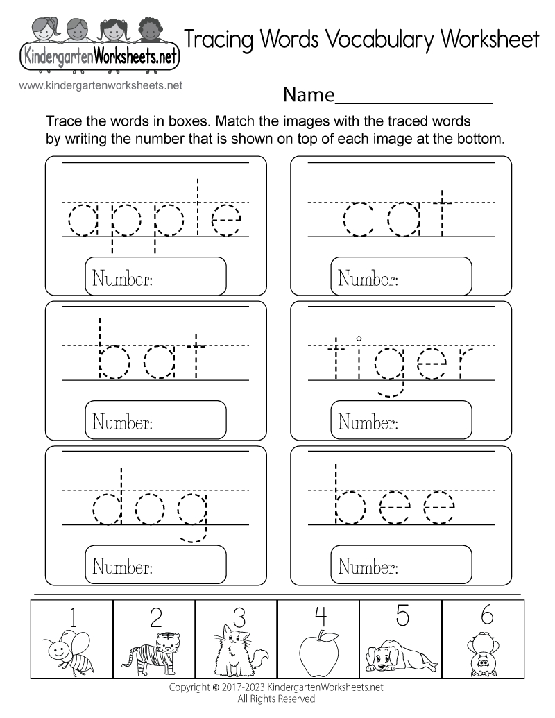 Tracing Words Vocabulary Worksheet - Free Printable, Digital, &  PDF