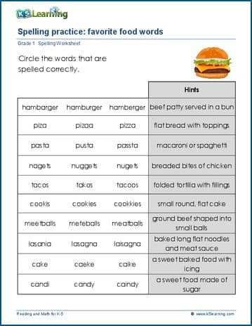 Correct spelling worksheets | Worsheets library