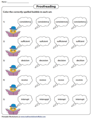 Editing and Proofreading Worksheets