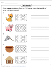 CVC Words Worksheets