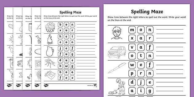 CVC Spelling Maze Worksheets (teacher made) - Twinkl